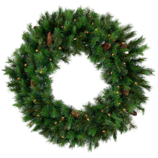 36" Pre-Lit Artificial Christmas Royal Oregon Pine Wreath